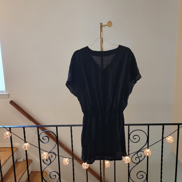 Nwt Cupshe Black V-Neck Tie Waist Women's Swim Cover-Up Size Medium - Picture 6 of 10